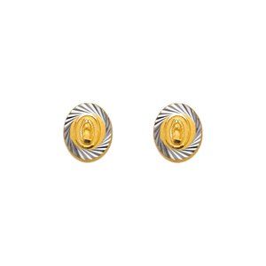 14k REAL GOLD Diamond Cut Guadalupe Oval Stud Earrings